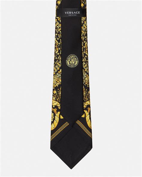 Versace: Black Barocco Tie 